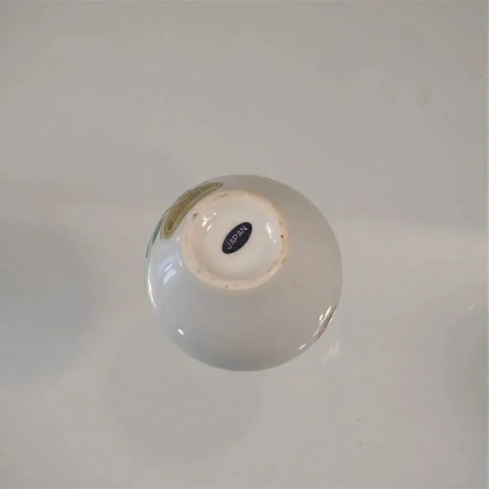 Vintage Arita Ware Vase Miniature Floral Porcelain Original Foil Sticker Japan